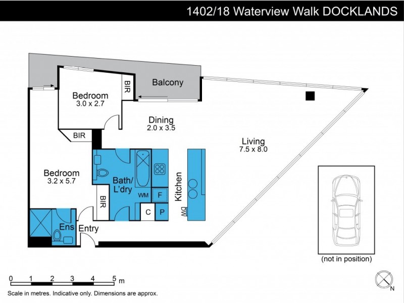 1402/18 Waterview Walk, Docklands VIC 3008 Floorplan