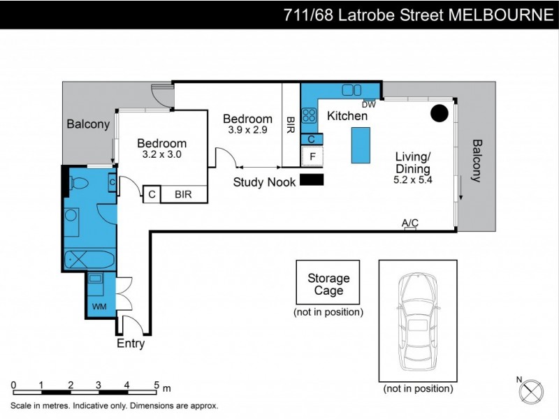 711/68 La Trobe St, Melbourne VIC 3000 Floorplan