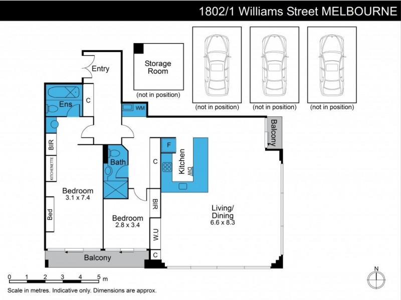 1802/1 William Street, Melbourne VIC 3000 Floorplan