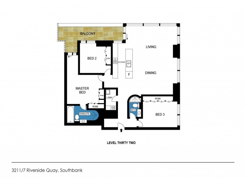 3211/7 Riverside Quay, Southbank VIC 3006 Floorplan