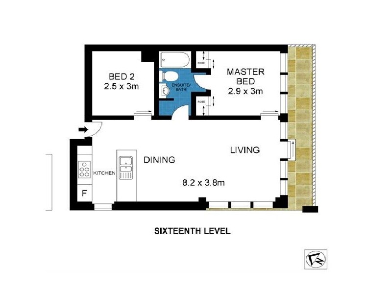 1603/225 Elizabeth Street, Melbourne VIC 3000 Floorplan