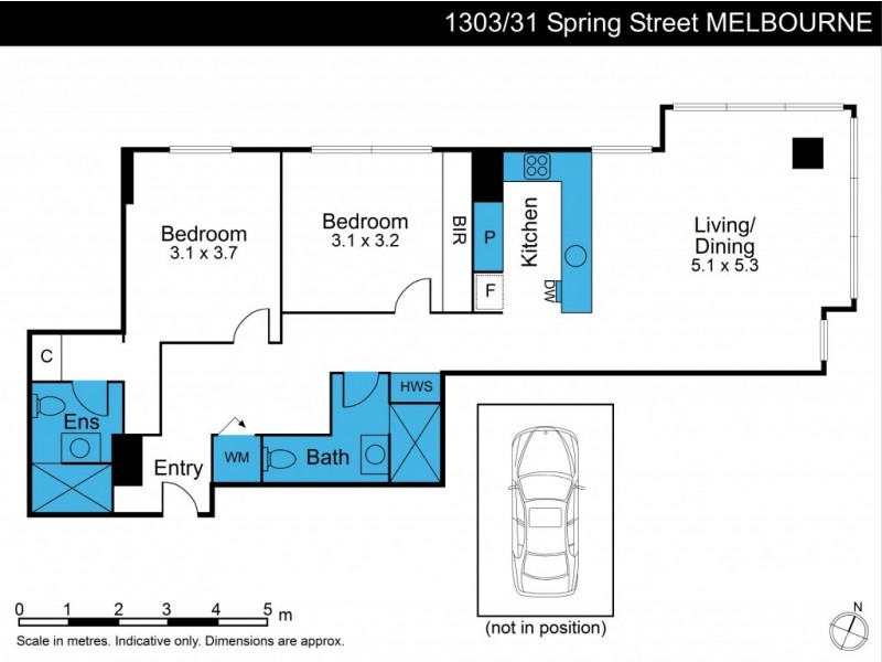 1303/31 Spring Street, Melbourne VIC 3000 Floorplan