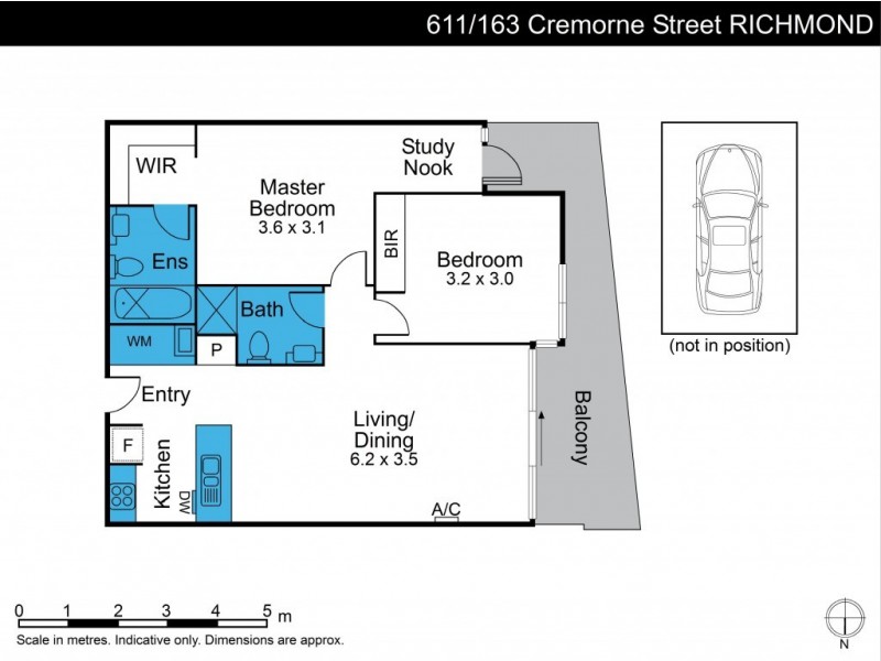 611/163 Cremorne Street, Richmond VIC 3121 Floorplan