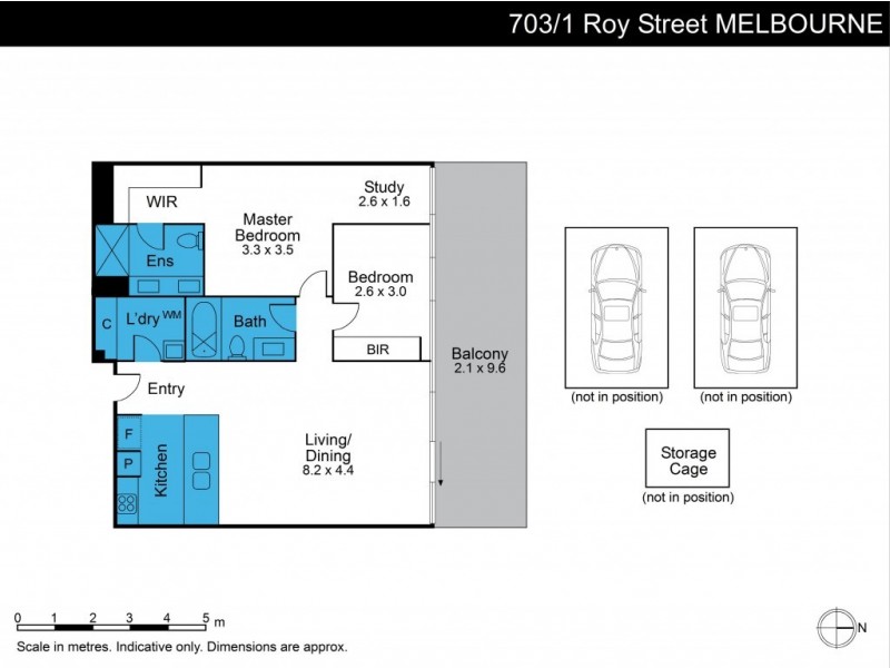 703/1 Roy Street, Melbourne VIC 3004 Floorplan