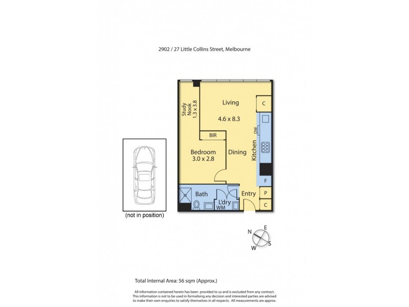 2902/27 Little Collins Street, Melbourne VIC 3000 Floorplan