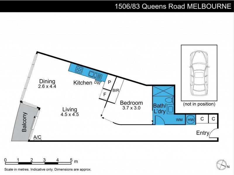 1506/83 Queens Road, Melbourne VIC 3004 Floorplan