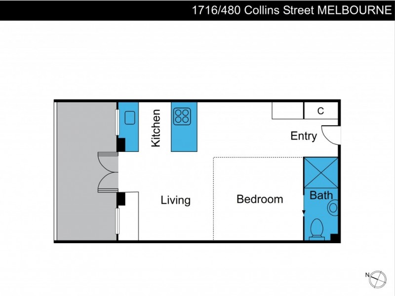 1716/480 Collins St, Melbourne VIC 3000 Floorplan