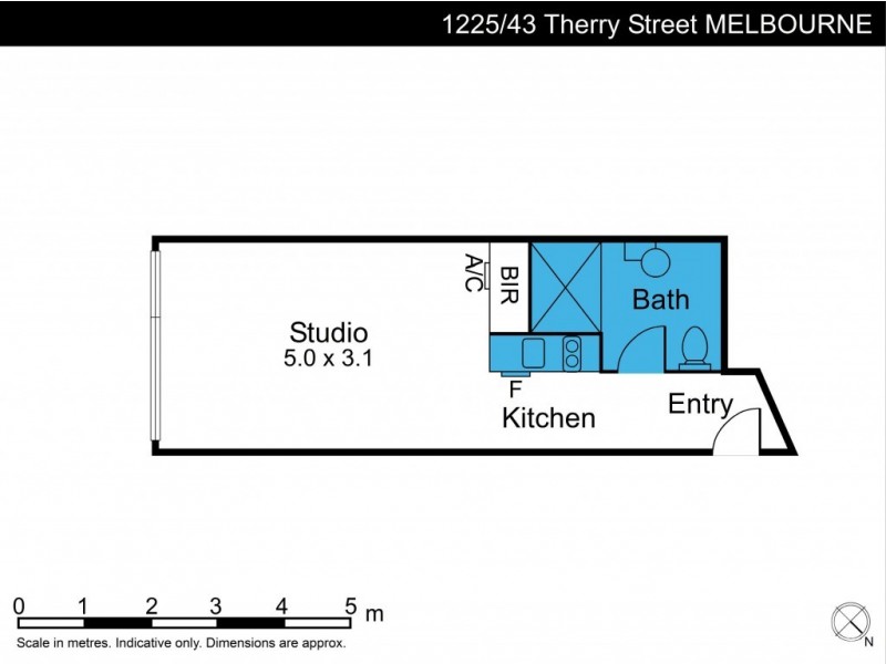 1225/43 Therry Street, Melbourne VIC 3000 Floorplan