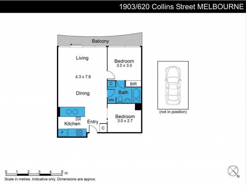 1903/620 Collins Street, Melbourne VIC 3000 Floorplan