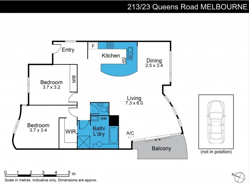 213/23 Queens Road, Melbourne VIC 3004 Floorplan