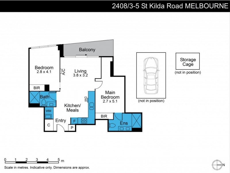 2408/3-5 St Kilda Road, St Kilda VIC 3182 Floorplan