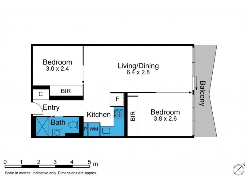 608/534 Flinders St, Melbourne VIC 3000 Floorplan