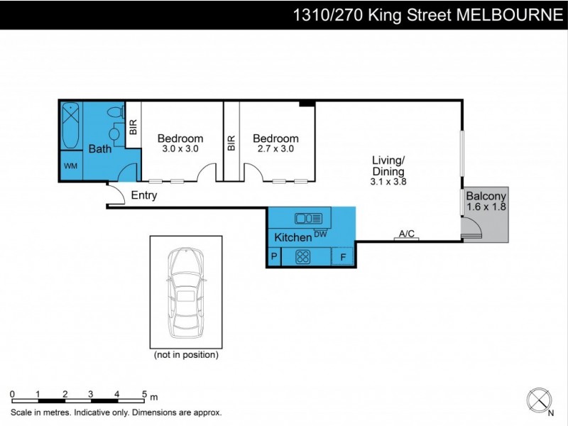 1310/270 King Street, Melbourne VIC 3000 Floorplan