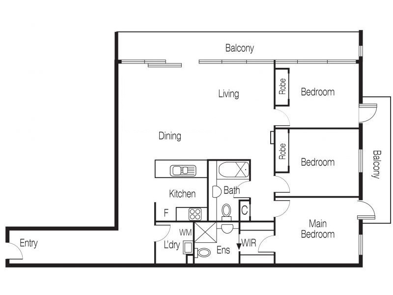 605/83 Queensbridge Street, Southbank VIC 3006 Floorplan