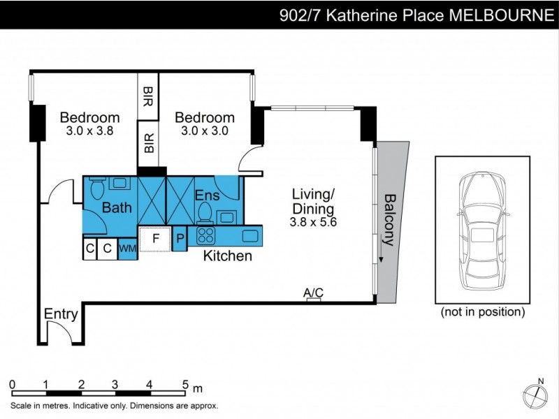 902/7 Katherine Place, Melbourne VIC 3000 Floorplan