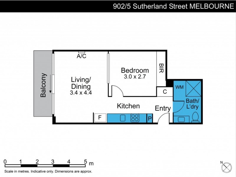 902/5 Sutherland Street, Melbourne VIC 3000 Floorplan