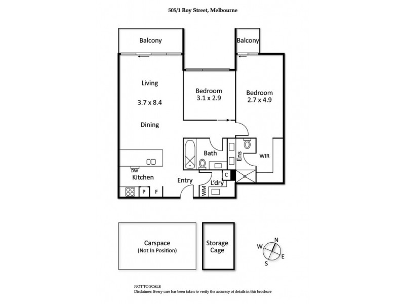 505/1 Roy Street, Melbourne VIC 3004 Floorplan