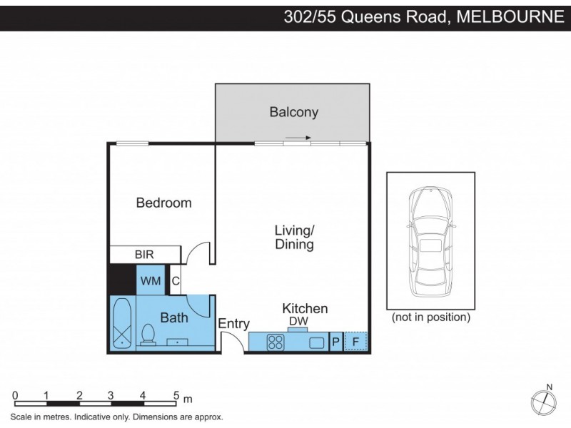 302/55 Queens Road, Melbourne VIC 3000 Floorplan