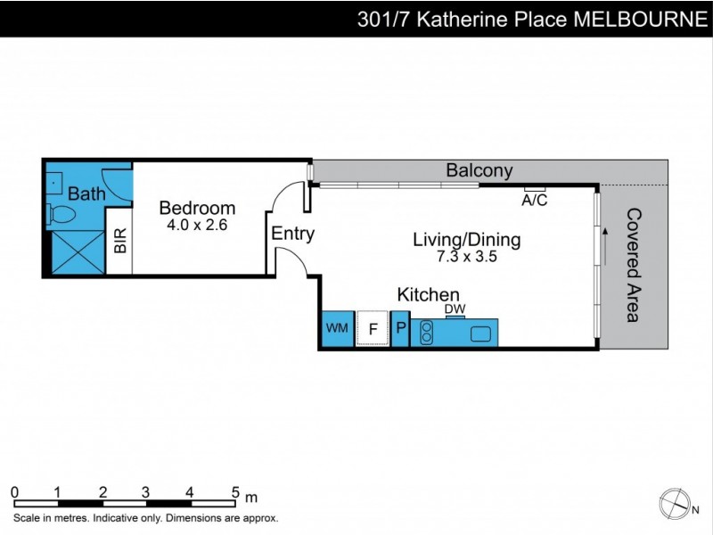 301/7 Katherine Place, Melbourne VIC 3000 Floorplan