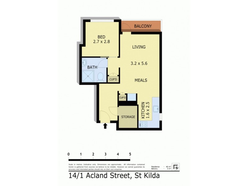 14/1 Acland Street, St Kilda VIC 3182 Floorplan