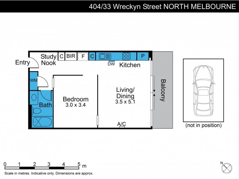 404/33 Wreckyn Street, North Melbourne VIC 3051 Floorplan