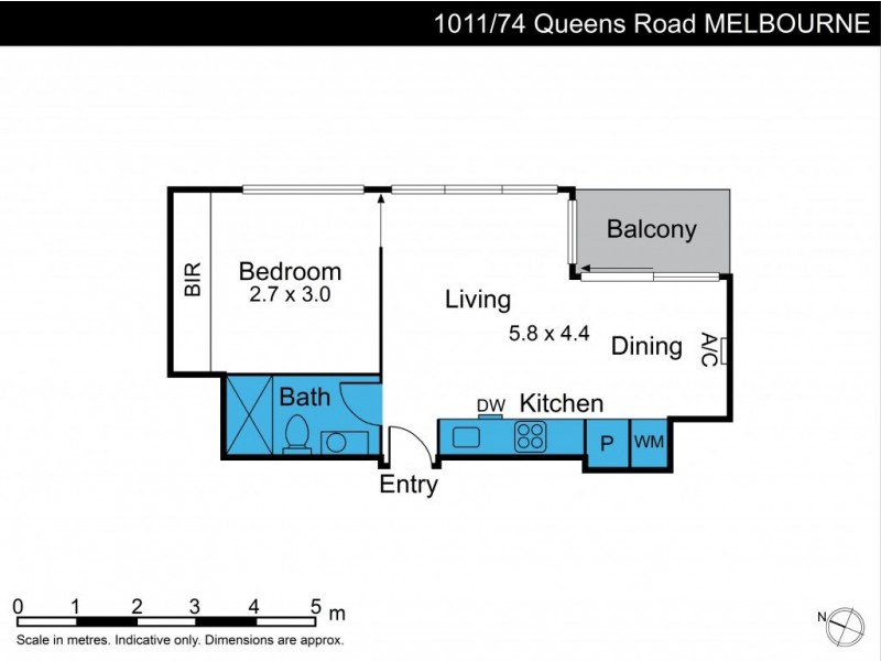 1011/74 Queens Road, Melbourne VIC 3004 Floorplan
