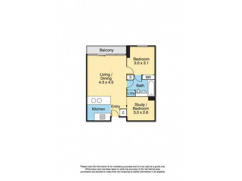 2008/620 Collins Street, Melbourne VIC 3000 Floorplan