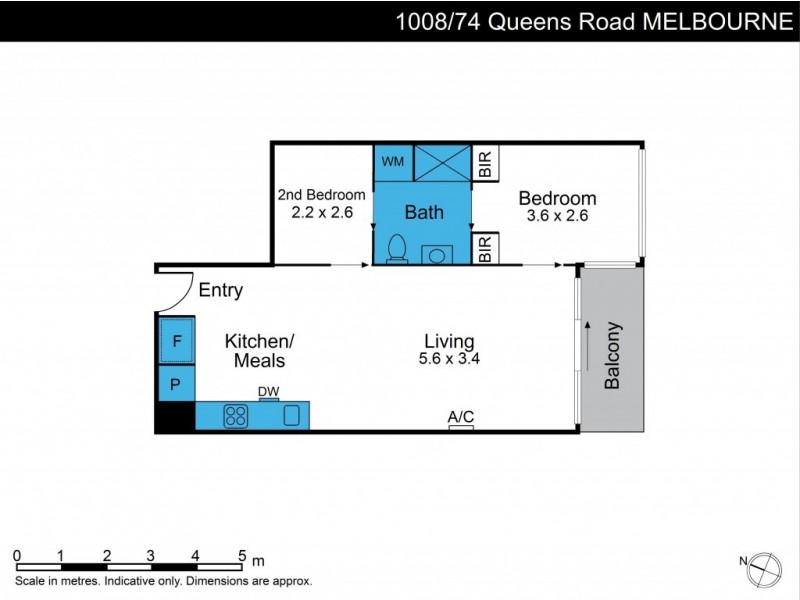 1008/74 Queens Road, Melbourne VIC 3004 Floorplan