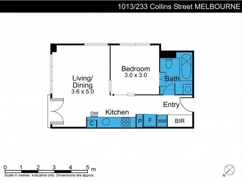 1013/233 Collins Street, Melbourne VIC 3000 Floorplan