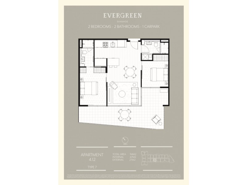 410/1-5 Westley Avenue, Ivanhoe VIC 3079 Floorplan
