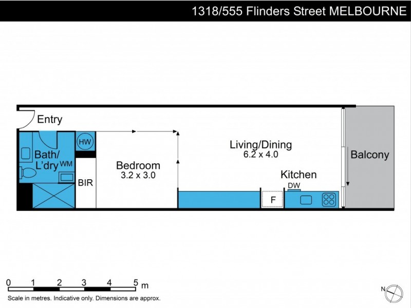1318/555 Flinders Street, Melbourne VIC 3000 Floorplan