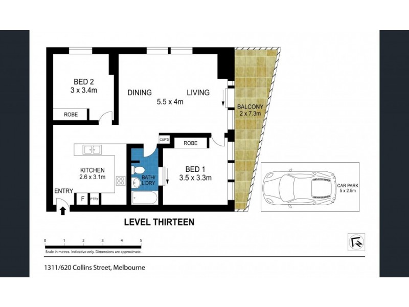1311/620 Collins Street, Melbourne VIC 3000 Floorplan