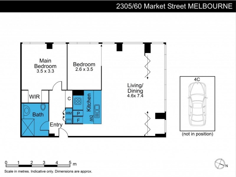 2305/60 Market Street, Melbourne VIC 3000 Floorplan