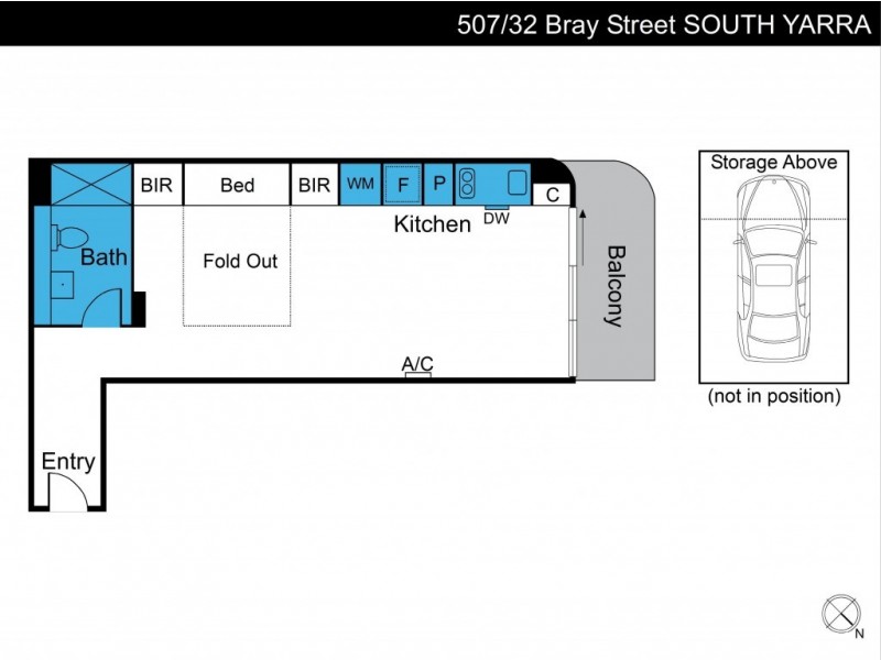 507/32 Bray Street, South Yarra VIC 3141 Floorplan