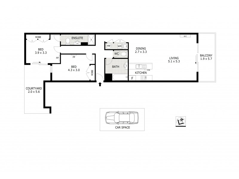 201/964 Mount Alexander Road, Essendon VIC 3040 Floorplan