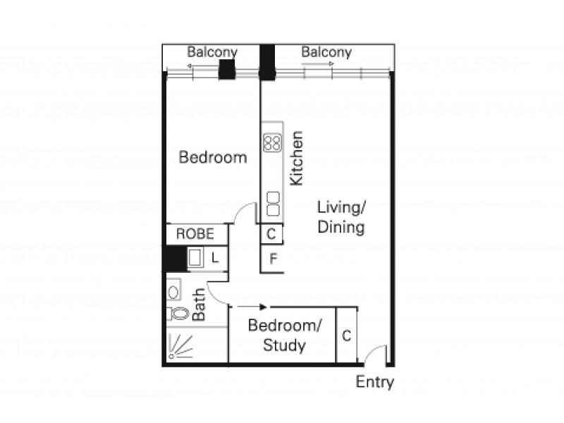 1703/1 Freshwater Place, Southbank VIC 3006 Floorplan