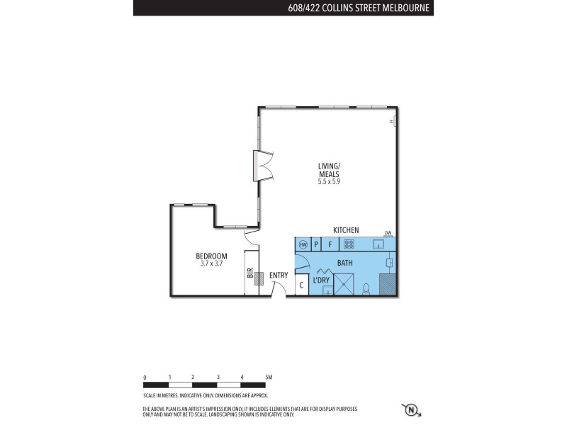 608/422 Collins Street, Melbourne VIC 3000 Floorplan