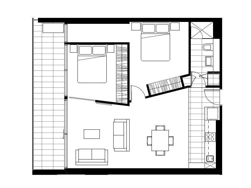 808/32 Bray Street, South Yarra VIC 3141 Floorplan