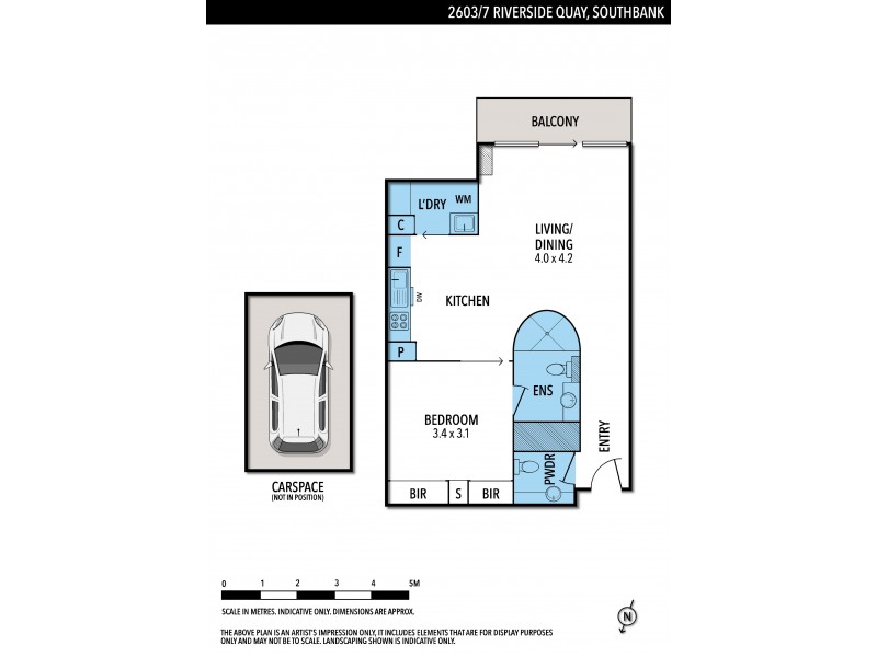 2603/7 Riverside Quay, Southbank VIC 3006 Floorplan