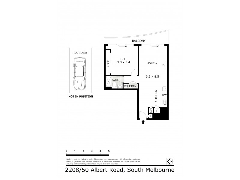 2208/50 Albert Road, South Melbourne VIC 3205 Floorplan