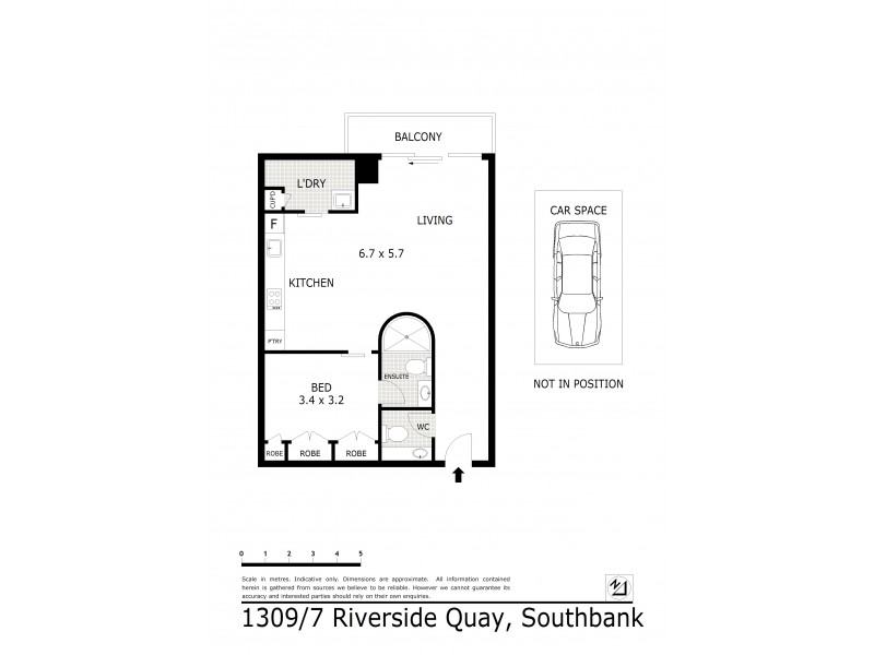 1309/7 Riverside Quay, Southbank VIC 3006 Floorplan