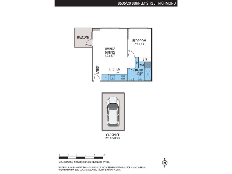 606/20 Burnley Street, Richmond VIC 3121 Floorplan