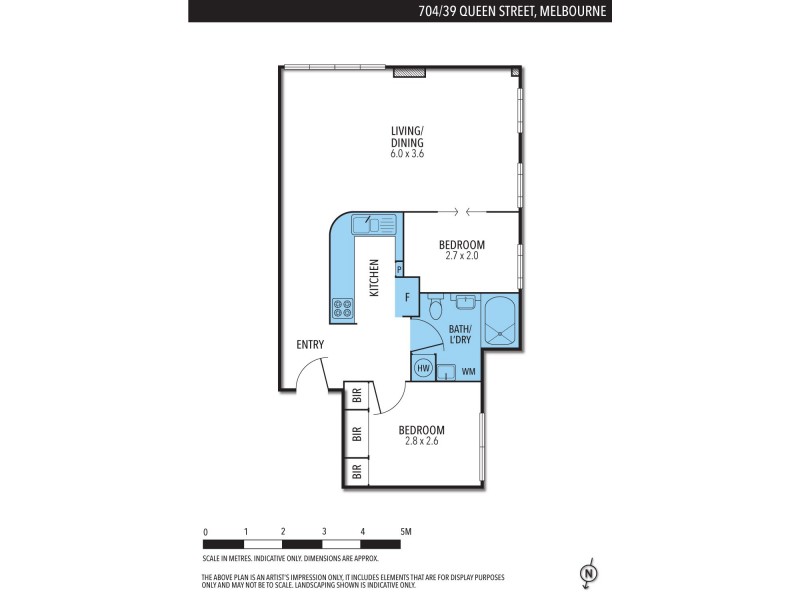 704/39 Queen Street, Melbourne VIC 3000 Floorplan