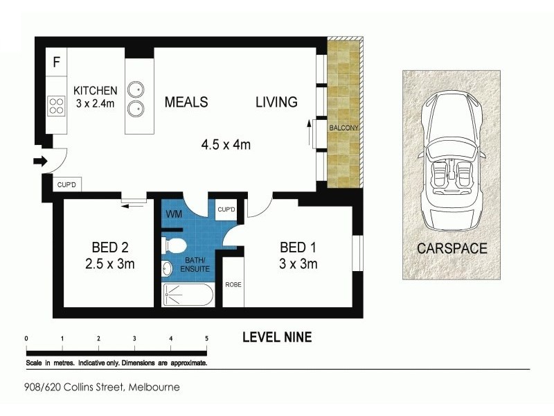 908/620 Collins Street, Melbourne VIC 3000 Floorplan
