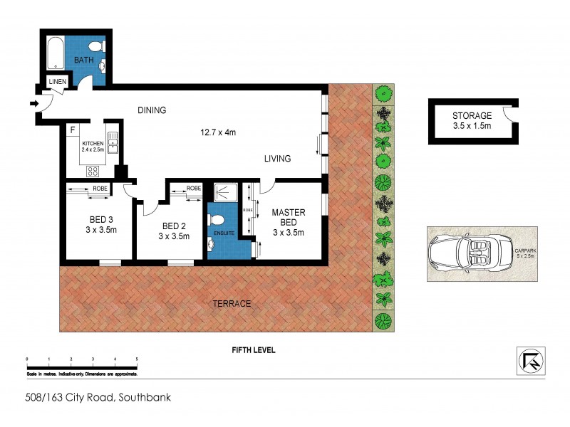 508/163 City Road, Southbank VIC 3006 Floorplan