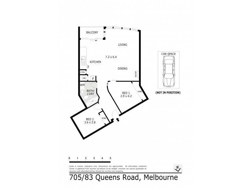 705/83 Queens Road, Melbourne VIC 3004 Floorplan