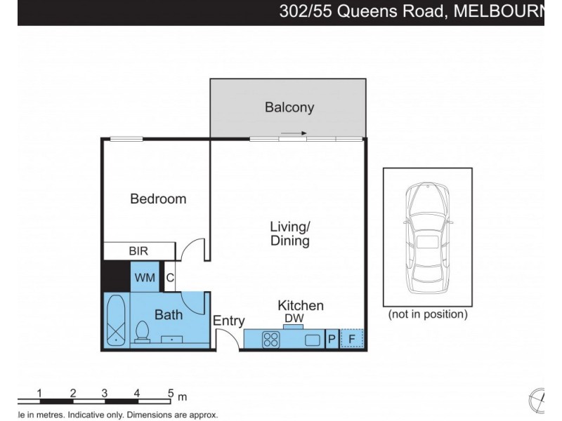 302/55 Queens Road, Melbourne VIC 3000 Floorplan