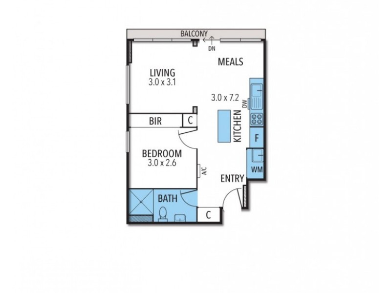 908/22 Coromandel Place, Melbourne VIC 3000 Floorplan