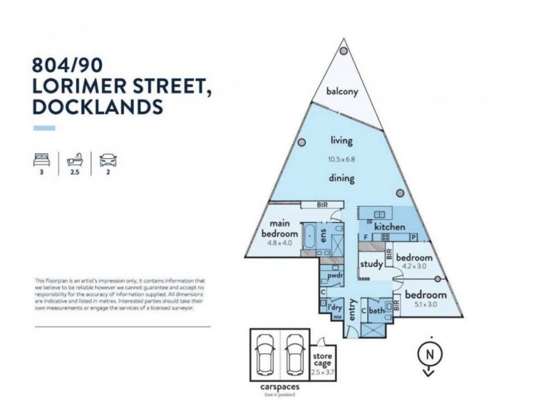 804/90 Lorimer Street, Docklands VIC 3008 Floorplan