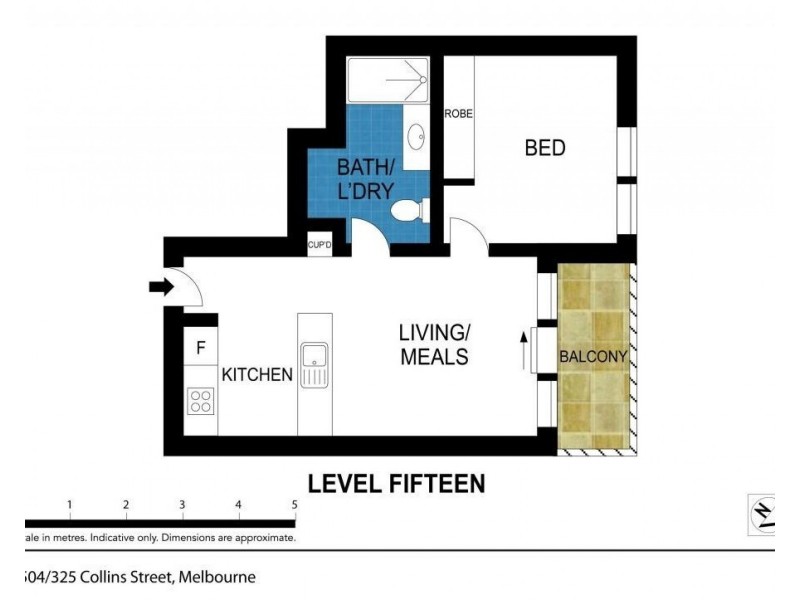 1504/325 Collins Street, Melbourne VIC 3000 Floorplan